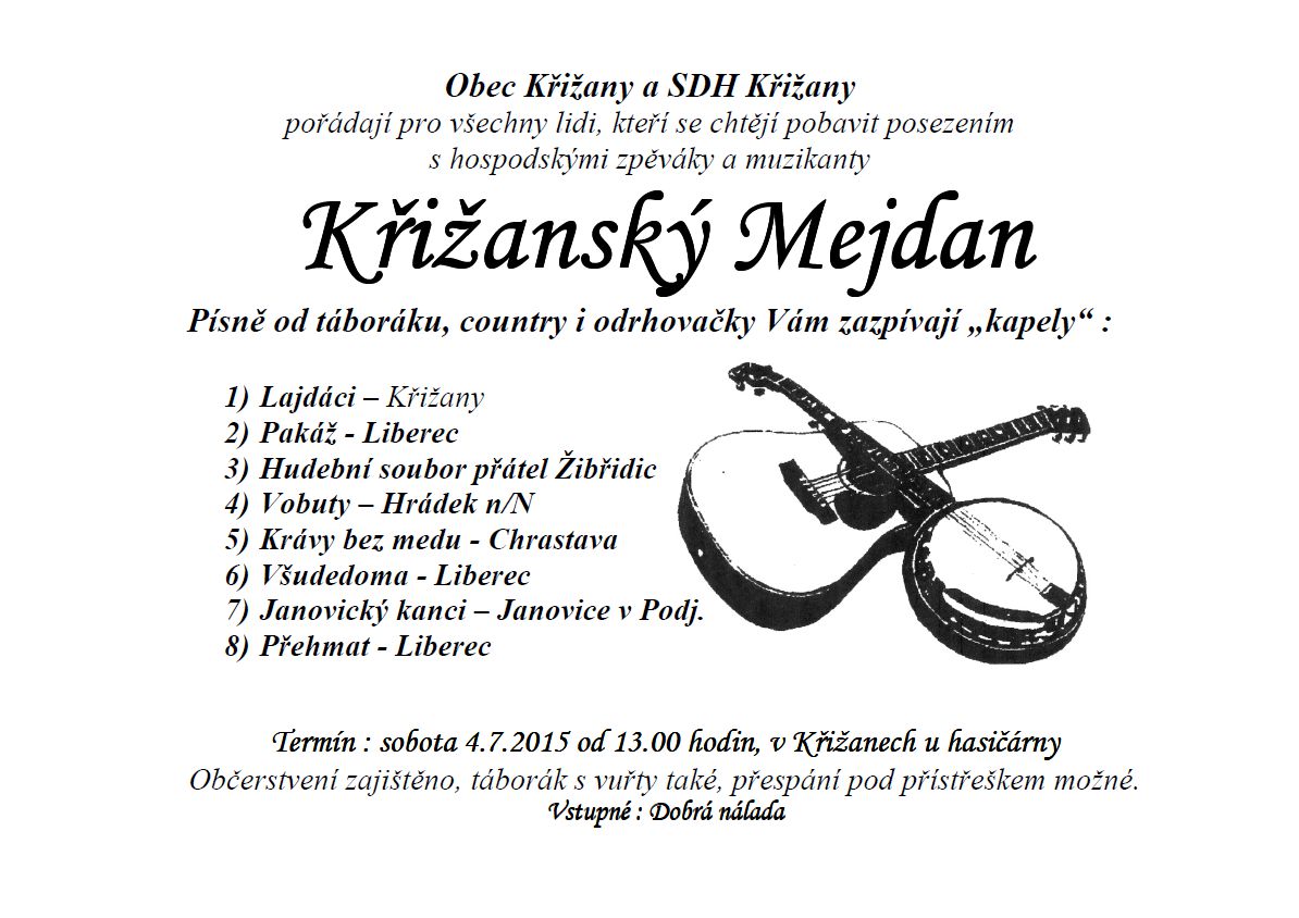 plakát Křižanský Mejdan 2015